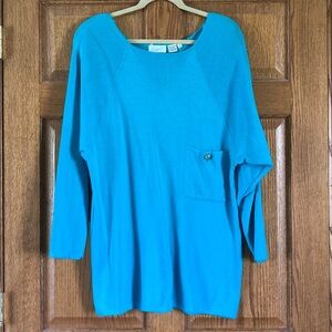 CMI Vintage Bright Blue Tunic Sweater Large